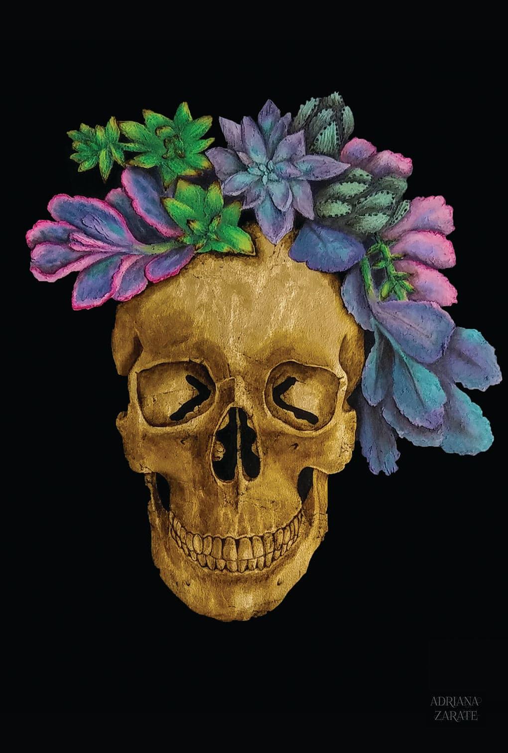 Vanitas 3 Colorful Floral Decorated Skull Wall Art