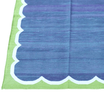 Vegetable Dyed Indian Dhurrie Cotton Rug - Blue/Green