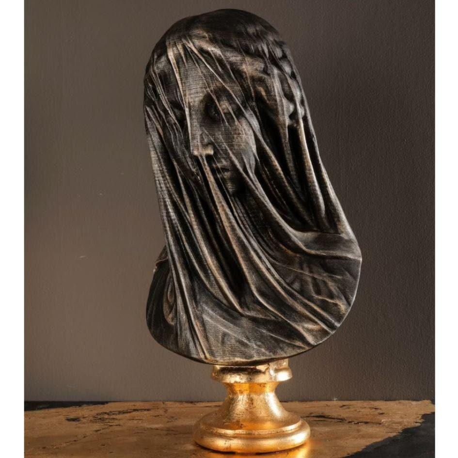 Veiled Virgin Mary Bust Statue