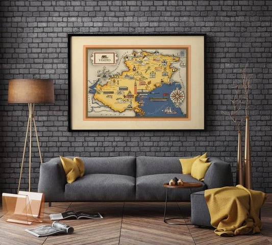 Venetia Map Print| Art History - MAIA HOMES
