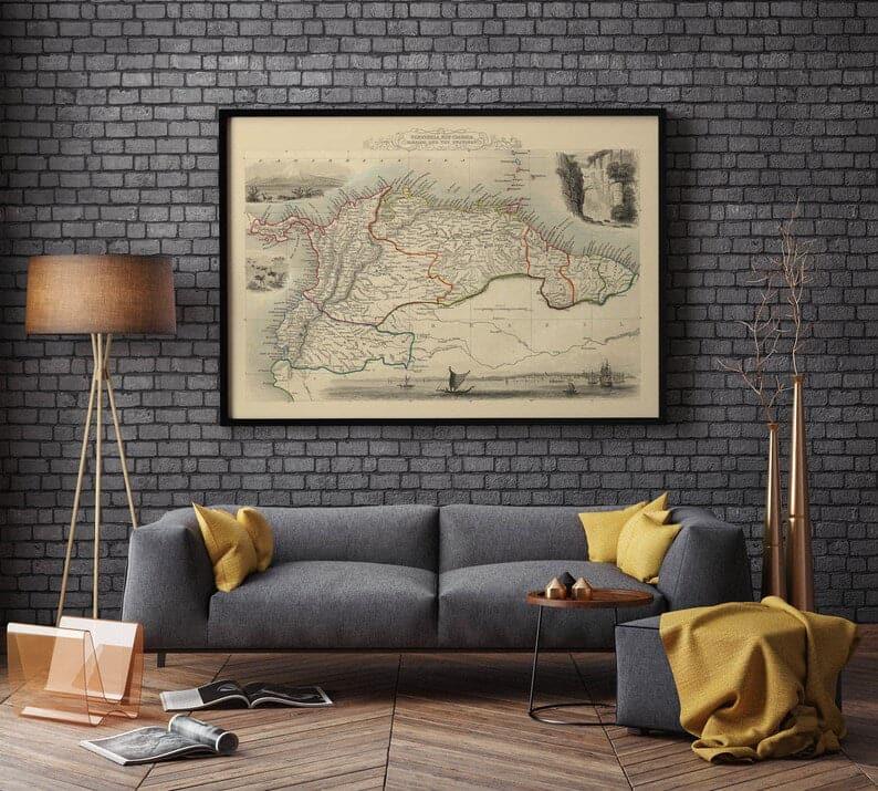 Venezuela, New Granada, Equador and The Guayanas Map Print| Vintage Map Print - MAIA HOMES