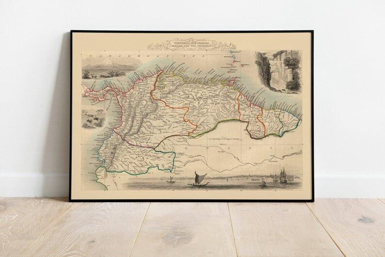 Venezuela, New Granada, Equador and The Guayanas Map Print| Vintage Map Print - MAIA HOMES