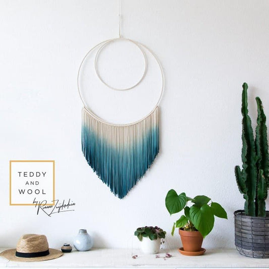 Vera Macrame Wall Hanging - Dip dyed Dreamcatcher - MAIA HOMES