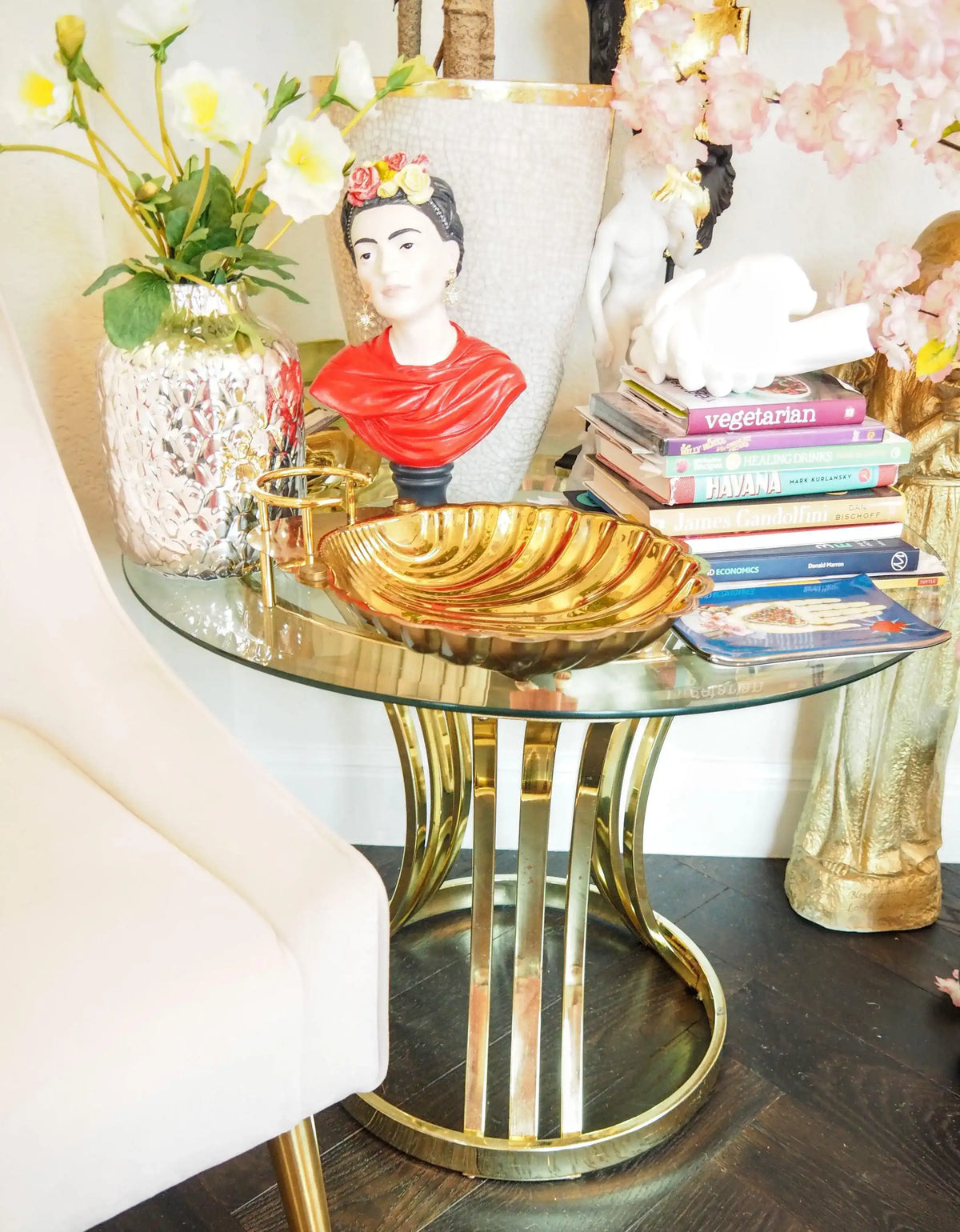 Vintage Brass Sea Shell Trinket Tray - Large