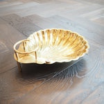 Vintage Brass Sea Shell Trinket Tray - Large