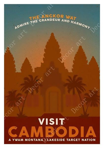 Vintage Cambodia Icons Wall Poster - MAIA HOMES