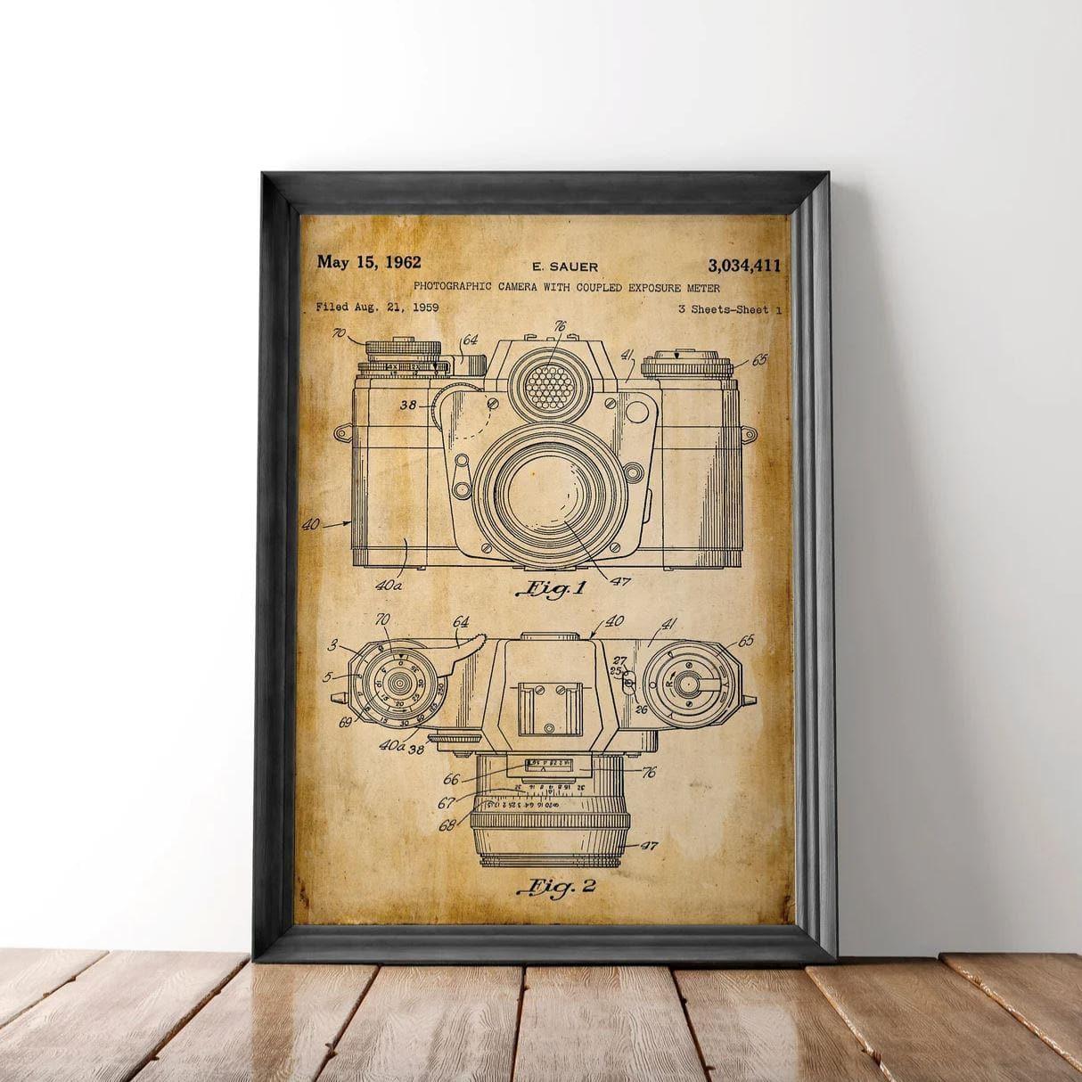 Vintage Camera Patent Poster Print - MAIA HOMES