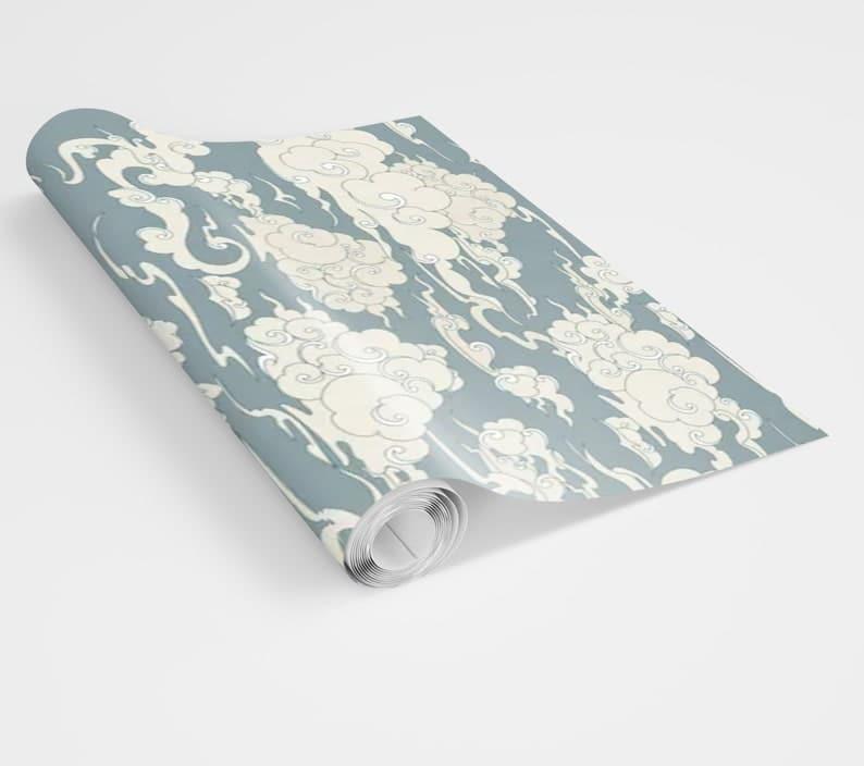 Vintage Chinoiserie Clouds Wallpaper - MAIA HOMES