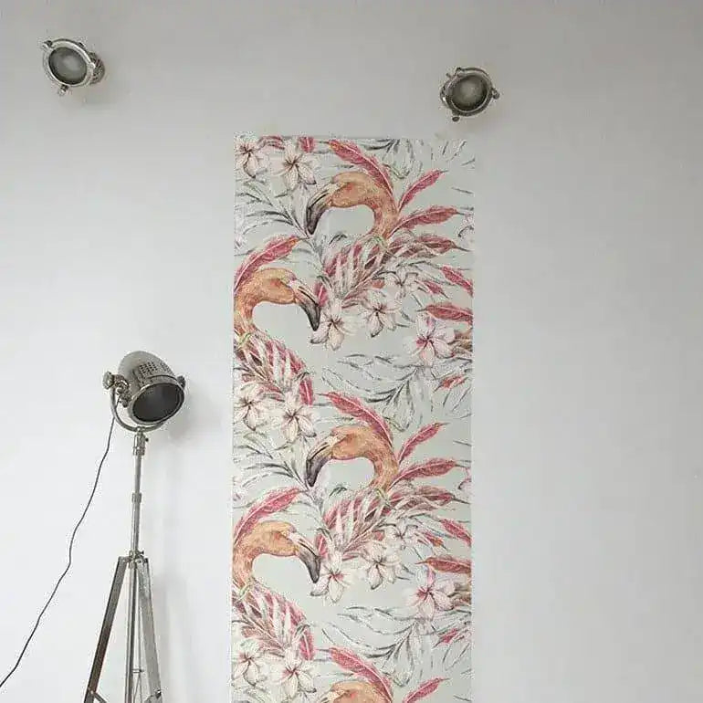 Vintage Flamingo Bird and Foliage Wallpaper