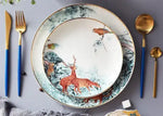 Vintage Inspired Wild Cat Bone China Plate