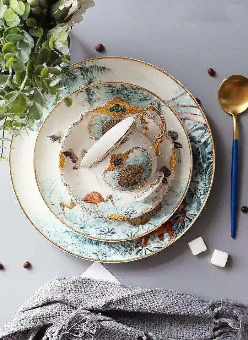 Vintage Inspired Wild Cat Bone China Plate