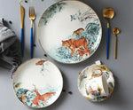 Vintage Inspired Wild Cat Bone China Plate