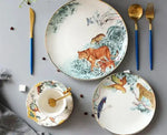Vintage Inspired Wild Cat Bone China Plate