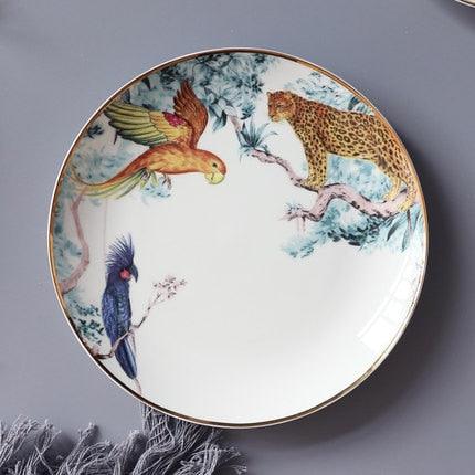 Vintage Inspired Wild Cat Bone China Plate - MAIA HOMES