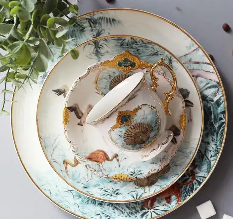 Vintage Inspired Wild Cat Bone China Plate