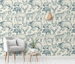 Vintage Wild Forest Life Blue Wallpaper