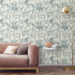 Vintage Wild Forest Life Blue Wallpaper