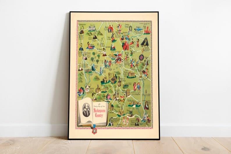 Warwickshire Map Print| Art History