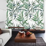 Watercolor Green Bamboo Leaves Botanical Wallpaper