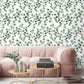 Watercolor Green Simplistic Leaves Wallpaper - MAIA HOMES