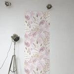 Watercolor Pale Pink Leaf and Floral Wallpaper