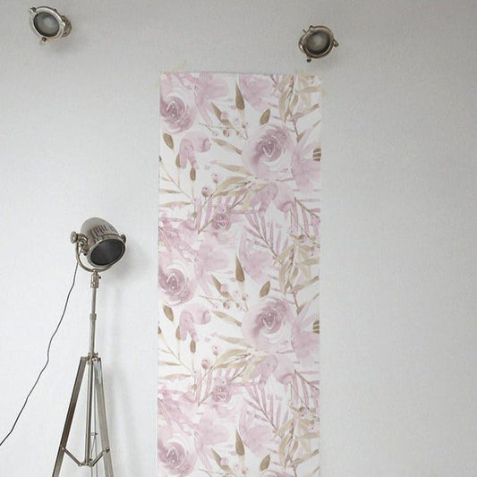 Watercolor Pale Pink Leaf and Floral Wallpaper - MAIA HOMES