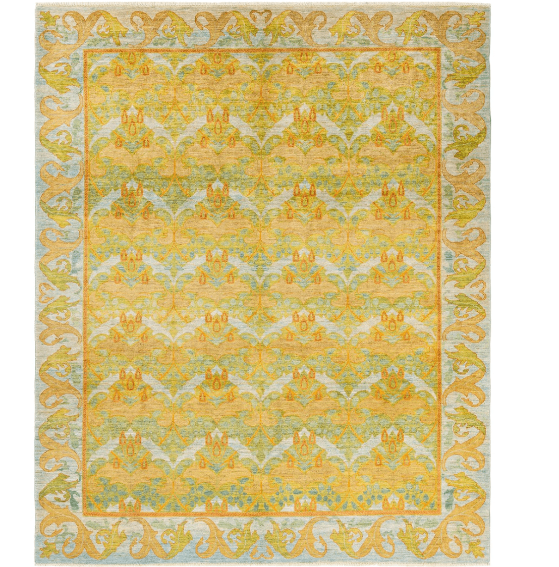 Waves of Amber Hand Spun Wool Hand Knotted Area Rug