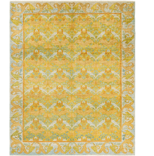 Waves of Amber Hand Spun Wool Hand Knotted Area Rug - MAIA HOMES