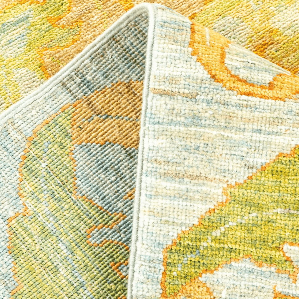 Waves of Amber Hand Spun Wool Hand Knotted Area Rug