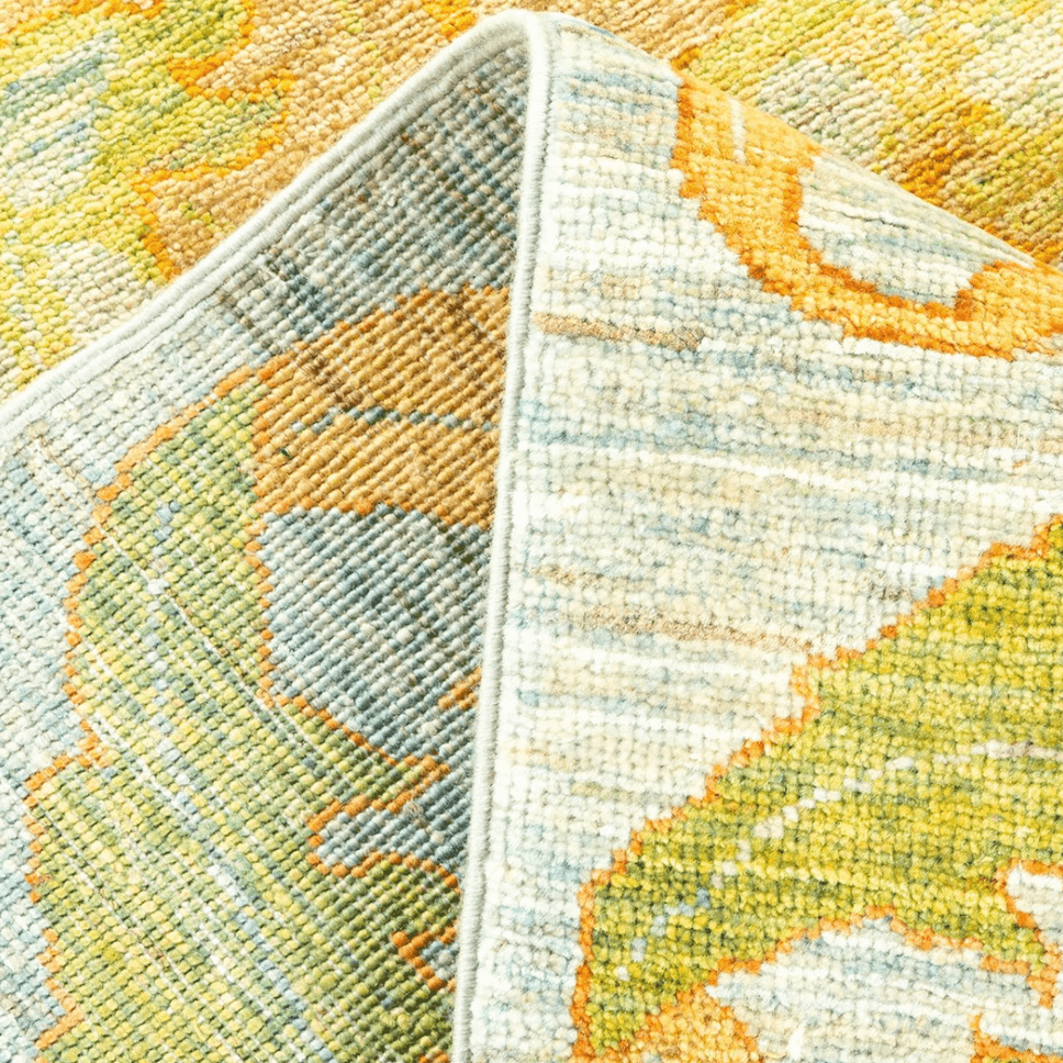 Waves of Amber Hand Spun Wool Hand Knotted Area Rug - MAIA HOMES
