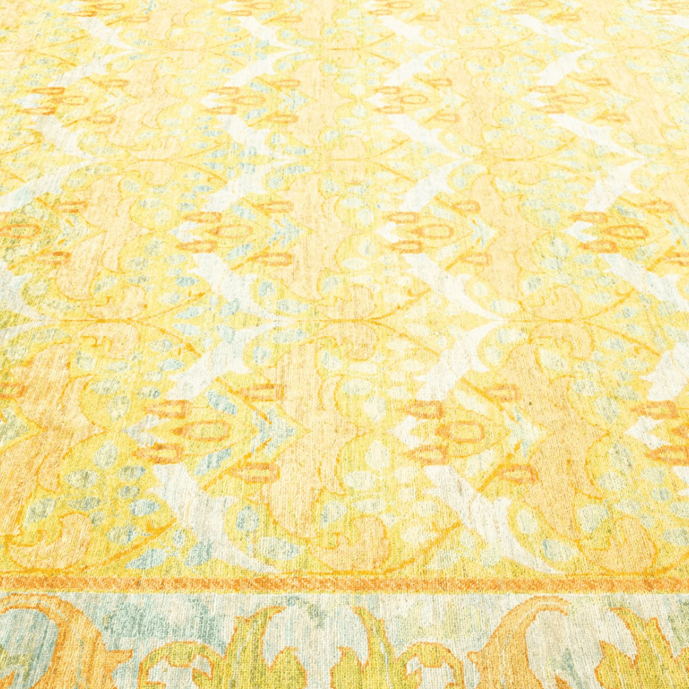Waves of Amber Hand Spun Wool Hand Knotted Area Rug - MAIA HOMES