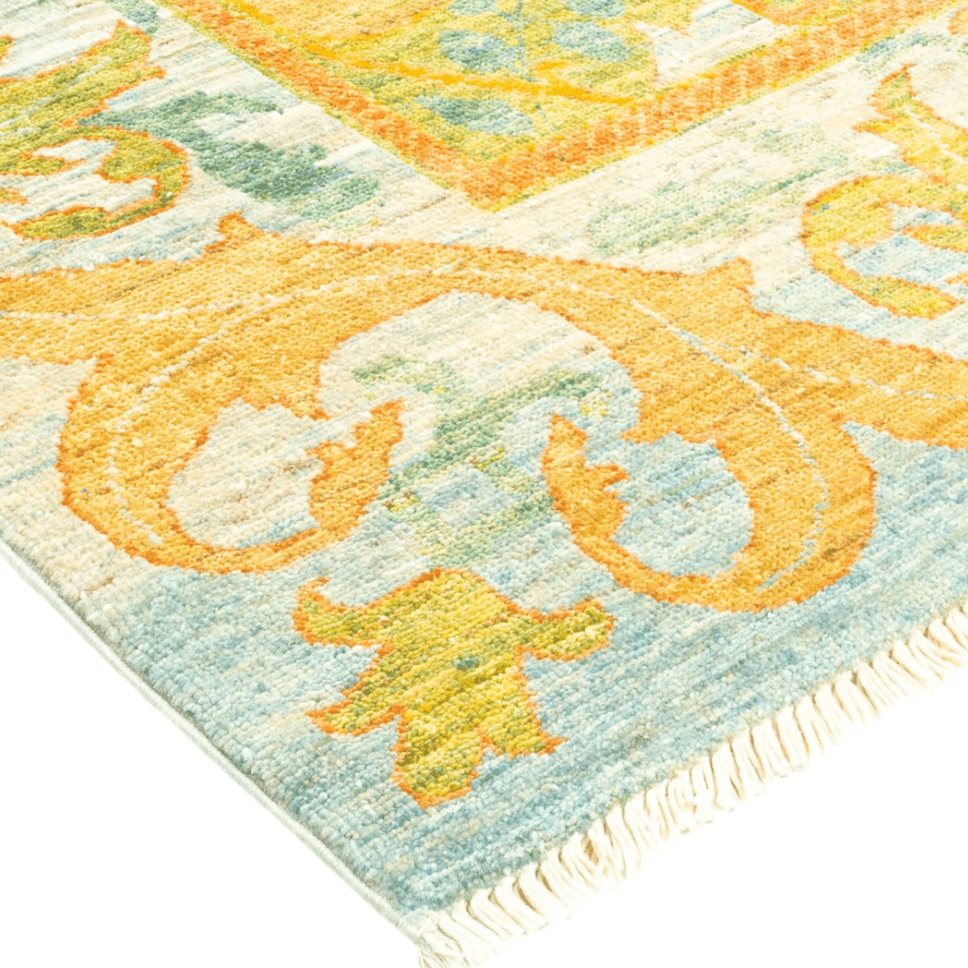 Waves of Amber Hand Spun Wool Hand Knotted Area Rug