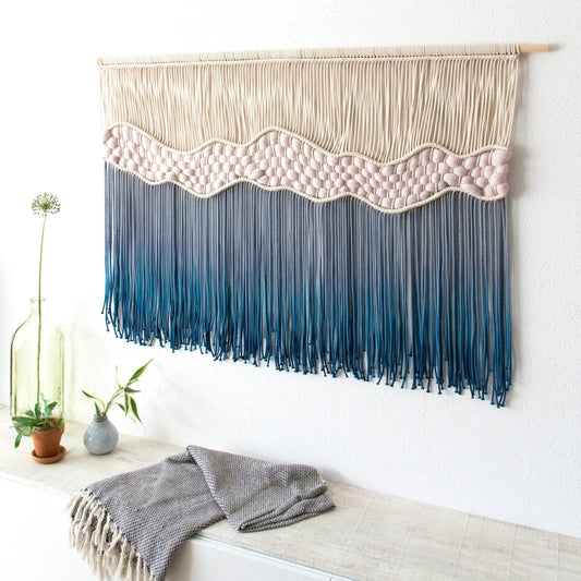 Where The Waves Break Extra Large Dye Macrame Wall Hanging - MAIA HOMES