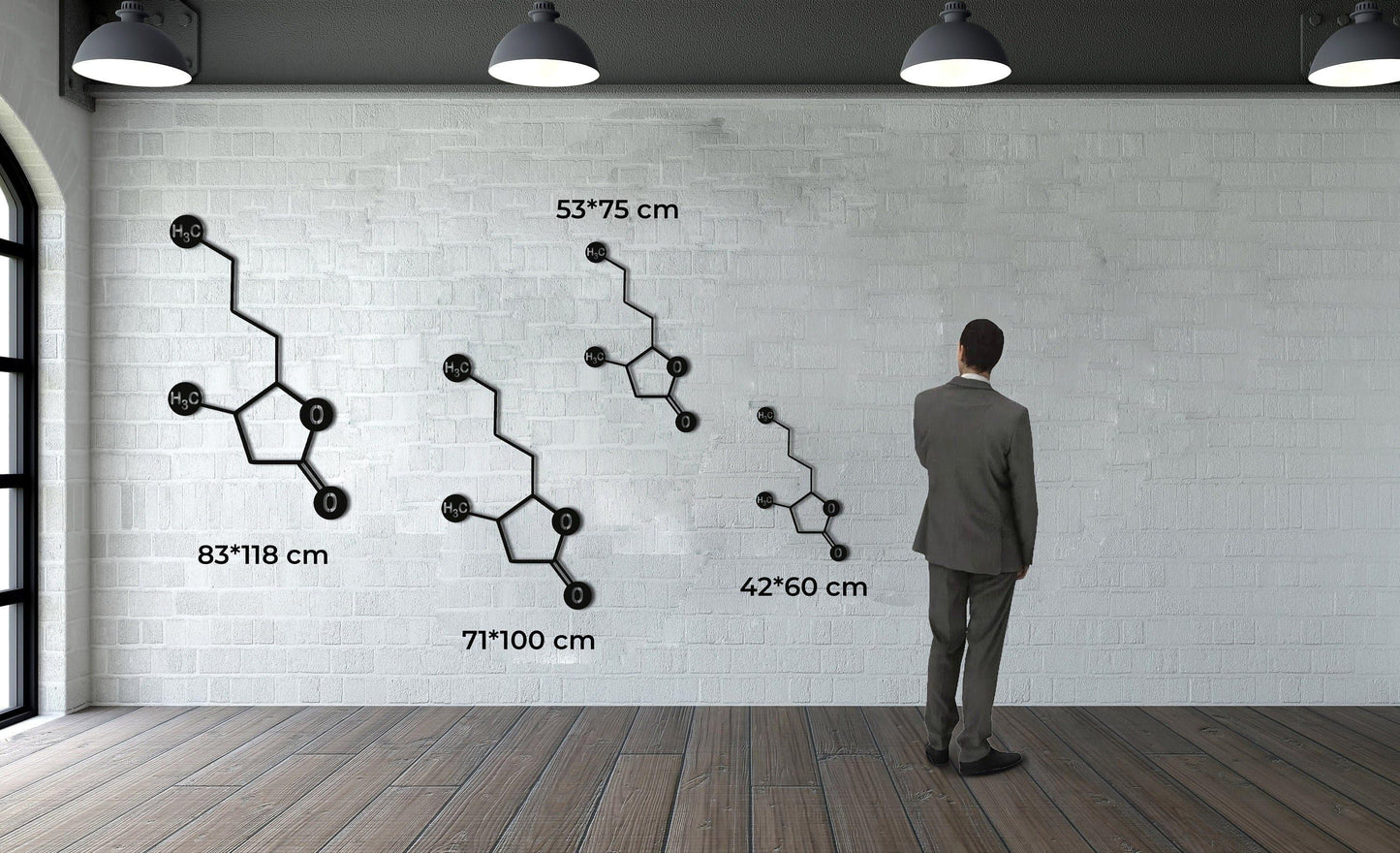 Whiskey Molecule Metal Wall Art - MAIA HOMES