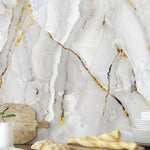 White Abstract Marble Alcohol Ink Wall Mural