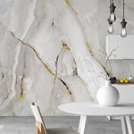 White Abstract Marble Alcohol Ink Wall Mural