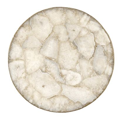 White Agate Countertop Lazy Susan Centerpiece - MAIA HOMES