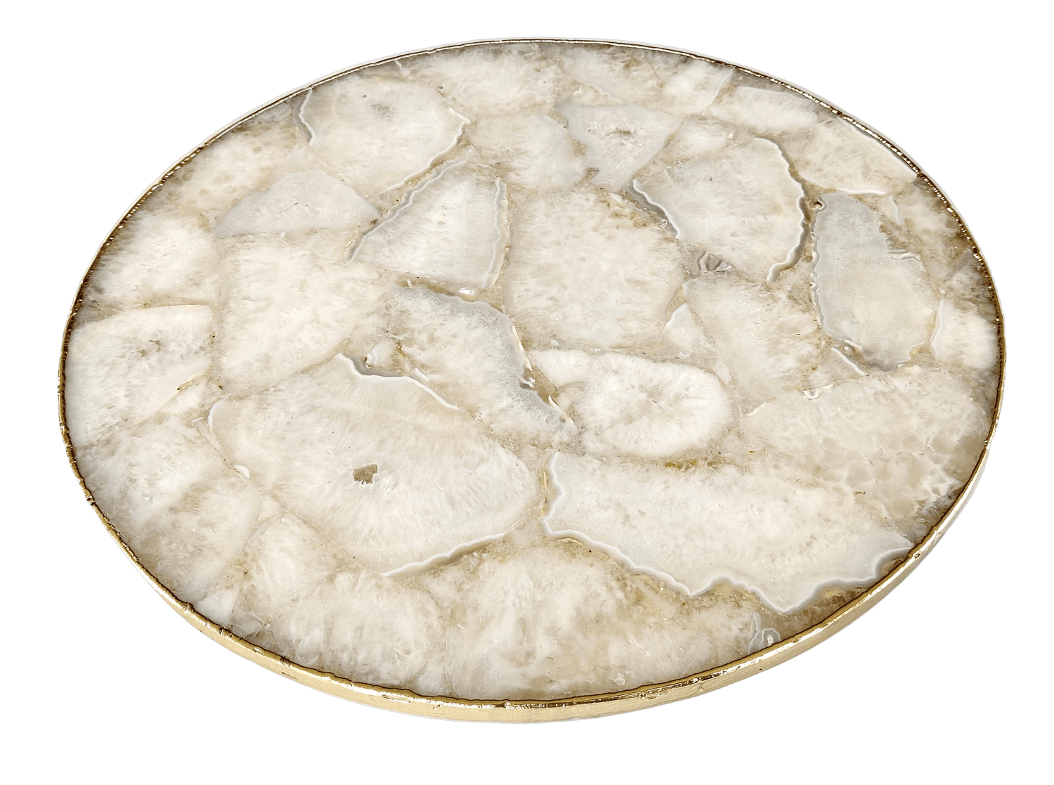 White Agate Countertop Lazy Susan Centerpiece