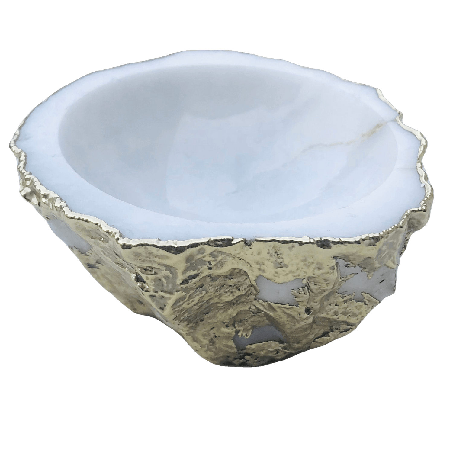 White Agate Geode Jewelry Bowl 2" Bowl Size