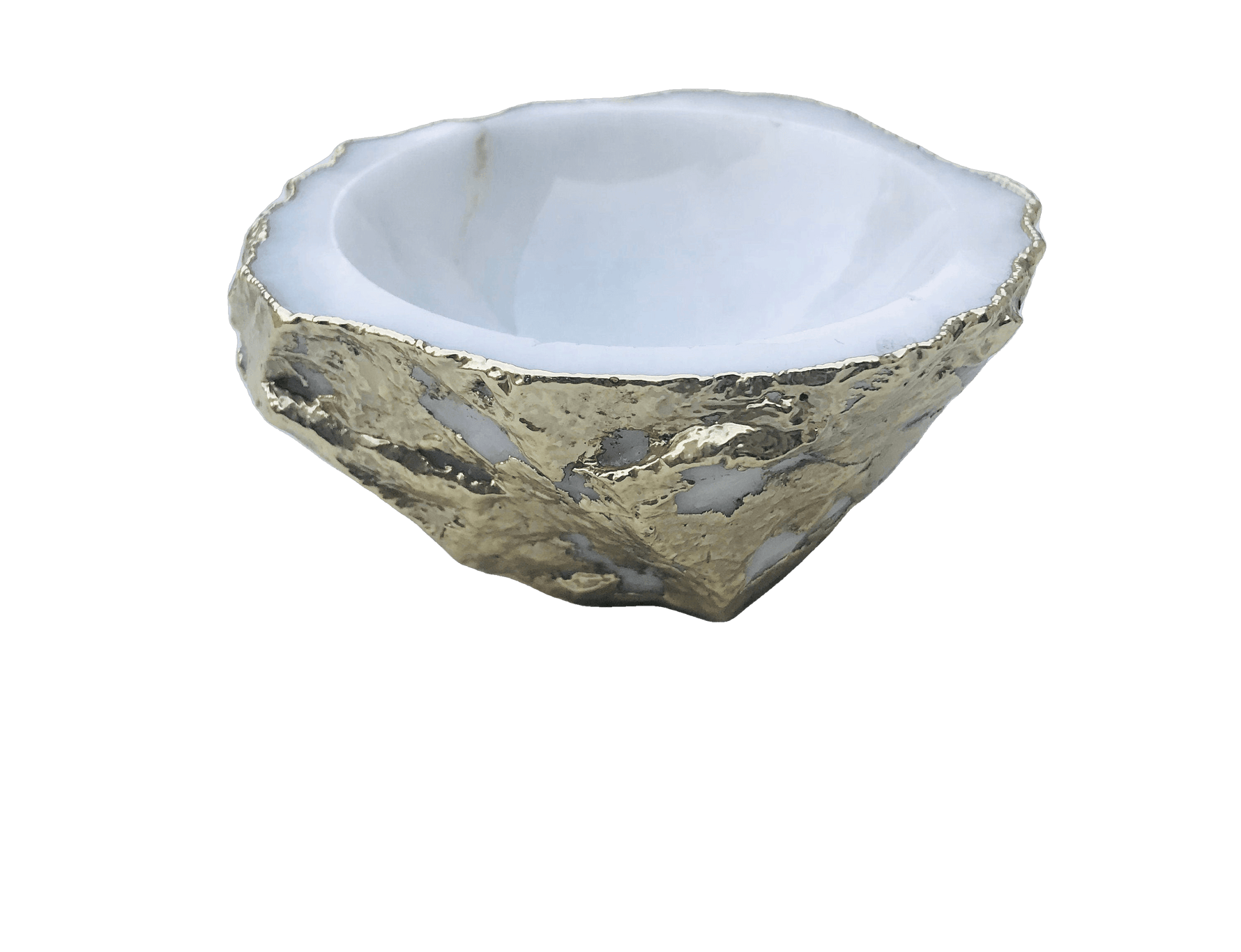 White Agate Geode Jewelry Bowl