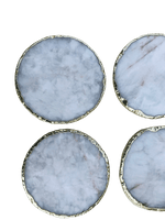 White Agate Hand Rounded Coasters - Set of 4