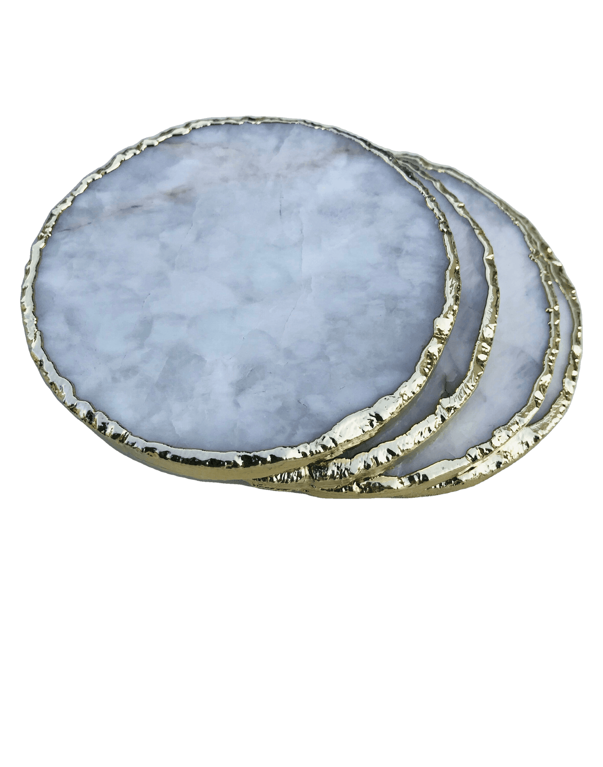 White Agate Hand Rounded Coasters - Set of 4