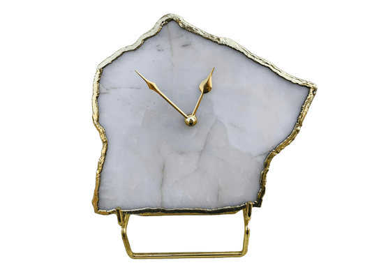White Agate Large Wall Table Clock - MAIA HOMES