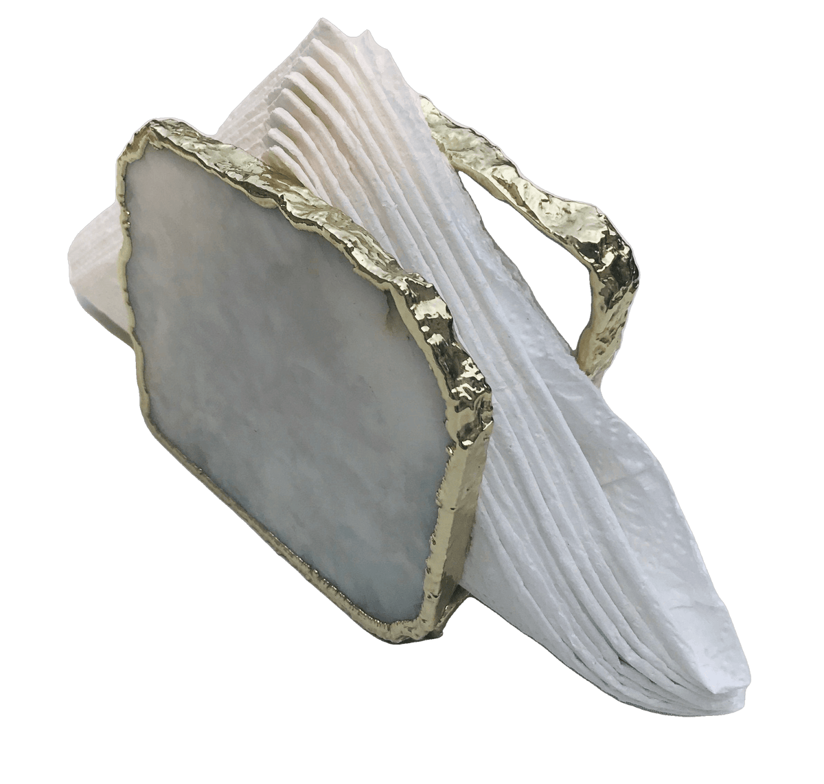 White Agate Napkin Holder