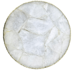 White Agate Round Edge Side Table