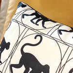 White and Black Circle Monkey Cushion Cover