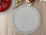 White and Glitzy Round Beaded Placemat Set of 6