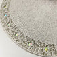 White and Glitzy Round Beaded Placemat