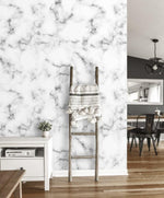 White and Gray Abstract Art Marble Wallpaper Mural