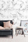 White and Gray Abstract Art Marble Wallpaper Mural - MAIA HOMES